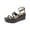 Black Smooth, variant on Womens Faux Leather Braided Ankle Strap