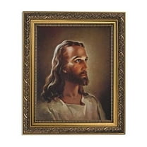 Christian Brand Inspirational Print The Head of Christ-Sallman, 13-Inch, Ornate Gold Frame, 1.50" x 11.00"