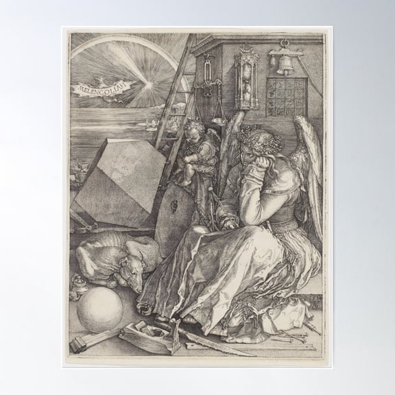 Melencolia I By Albrecht Dã¼Rer (1514) Poster Wall Art, Modern Wall Decor For Living Room Bedroom, 12x18 UNFRAMED
