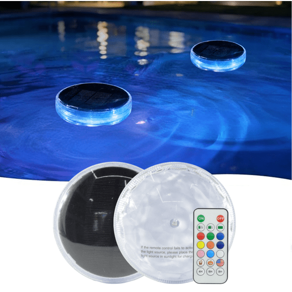 Beloadence Solar Floating Pool Lights, RGB Color-Changing LED, Waterproof Solar Powered Outdoor Decor (2-pack)
