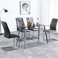 thumbnail image 4 of Faux Leather Padded Grey Chairs | For Relaxing Mealtimes | Comfortable and Stylish Seating Solution, 4 of 6