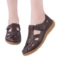 thumbnail image 2 of EKVAHL Women's Closed Toe Fisherman Sandals, Leather Cutout Ankle Strap Non-Slip Wedges, Orthopedic Arch Support Beach Summer Walking Shoes Brown, 2 of 5