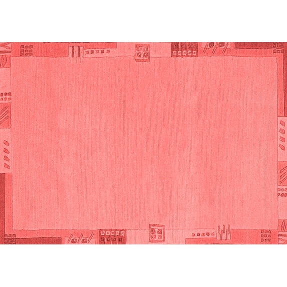 Ahgly Company Machine Washable Indoor Rectangle Abstract Red Modern Area Rugs, 2' x 4'