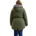 thumbnail image 4 of DARING DIVA Women's Plus Parka Jacket Fleece Lined Zipper Coat Army Green 1X, 4 of 5