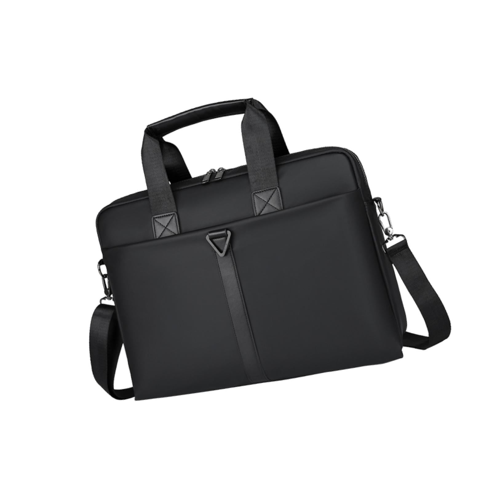 Wxqbjtam Mens Business Bag Briefcase with Shoulder Strap Large Capacity Handbag Crossbody PULeather Film Black
