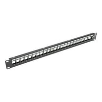 Tripp Lite 1U Patch Panel Rackmount 24-Port Shielded Blank Keystone, Multimedia, RJ45 Ethernet, USB, HDMI Cat5e Cat6 (N062-024-KJ-SH)