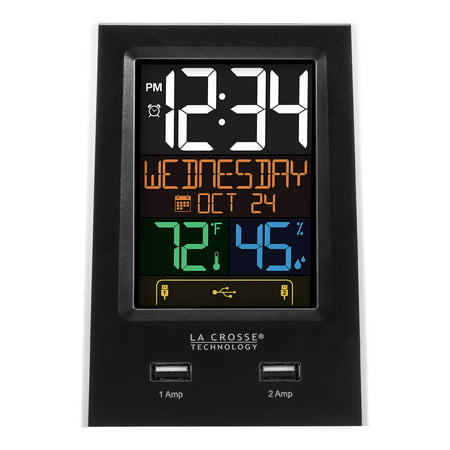 La Crosse Technology C86224 Desktop Dual USB Charging Station with Dual Alarms and Nap