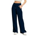 thumbnail image 2 of Bibifish Womens Pants Black Drawstring Waist Soft Loose Wide-Leg Pants Fit Casual Daily Errands Weekend Relaxing Pants With Side Pocket, 2 of 7