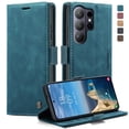 thumbnail image 2 of Retro Leather Wallet Case for FOXDOCK Samsung S26 Ultra – Shockproof, Card Slots – Blue, 2 of 5