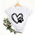 thumbnail image 4 of Pisexur Hauts pour Femmes T-Shirt Graphique de la Saint-Valentin - Col Rond Manches Courtes Imprimé Blanc,G, 4 of 5