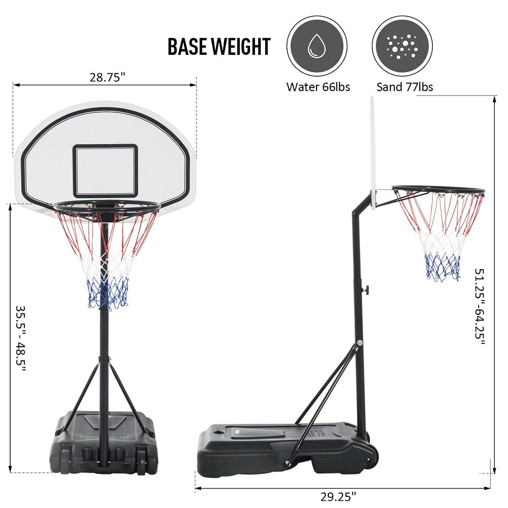 Outdoor Adjustable Poolside Basketball Hoop System Pool Water Sport