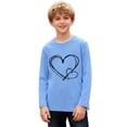 thumbnail image 4 of Bixock Summer Cotton Long Sleeve Shirts for Toddler Boys Girls Crew Neck Print Casual Tops for Big Kids Clothing Loose Casual Pullover Base T Shirt School Uniforms Tops, 4 of 6