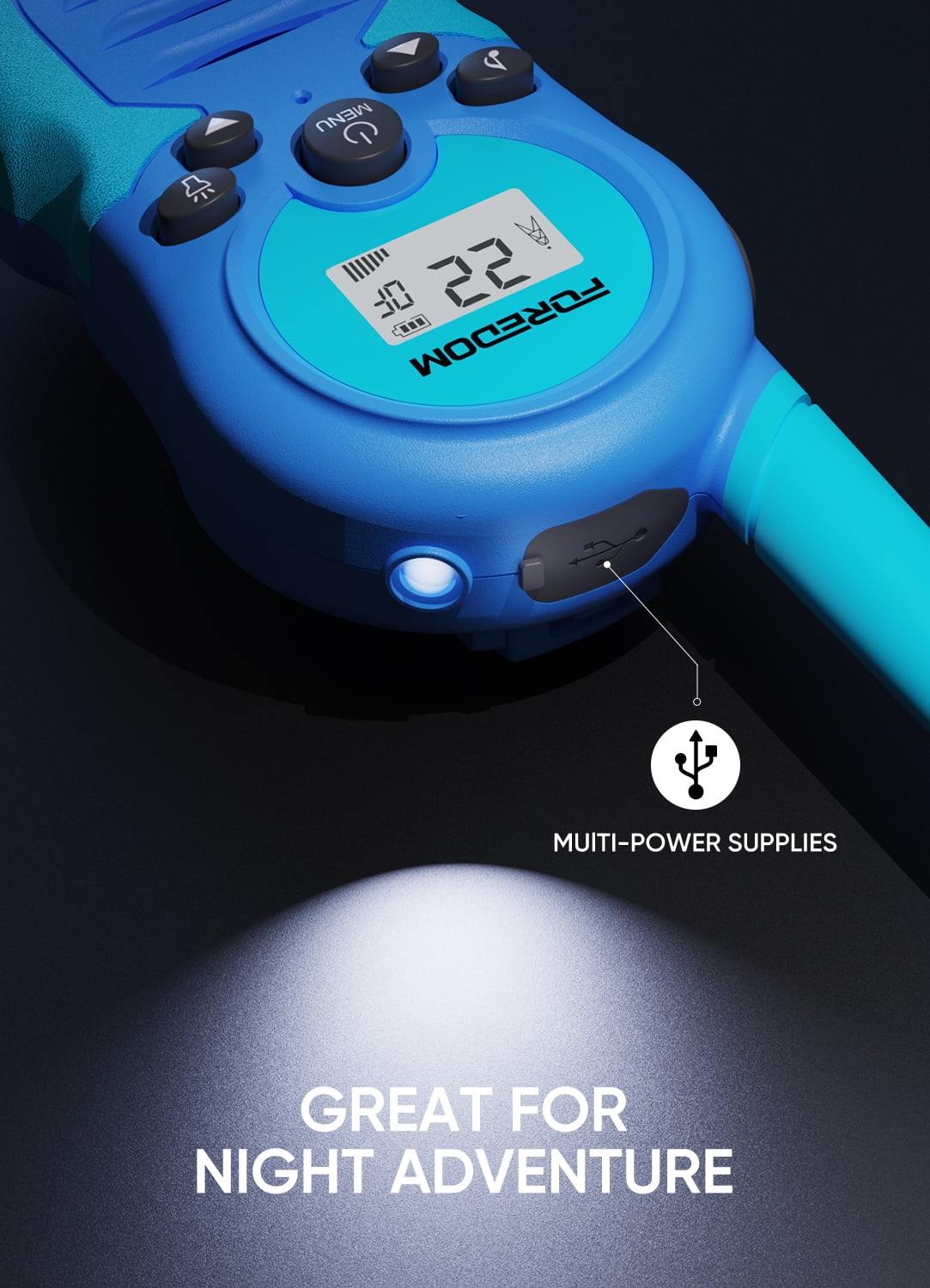 FOREDOM FD688 Rechargeable Walkie Talkies for Kids Long Range with Flashlight, 2 Pack　並行輸入