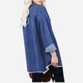 thumbnail image 4 of Wiyuqeen Oversized Denim Jacket Long Sleeve Distressed Boyfriend Jean Coat Button Down Lapel Jean Trucker Jacket for Women Girls, 4 of 7