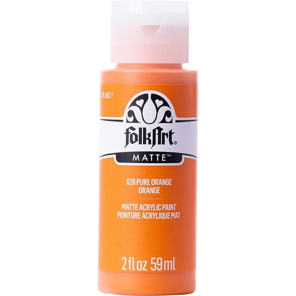 Folkart Acrylic Craft Paint 2 oz Pure Orange, FolkArt Acrylic Craft Paint