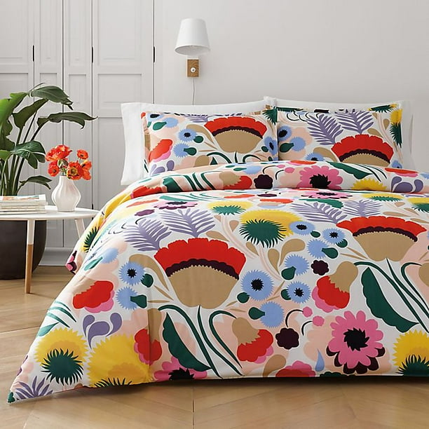 marimekko Ojakellukka King Duvet Cover Set in Red