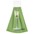 thumbnail image 7 of Yayeee Kitchen Hanging Hand Towels Set of 2 with Loop Bathroom Absorbent Tie Towel, Green Martini Glass, 7 of 7