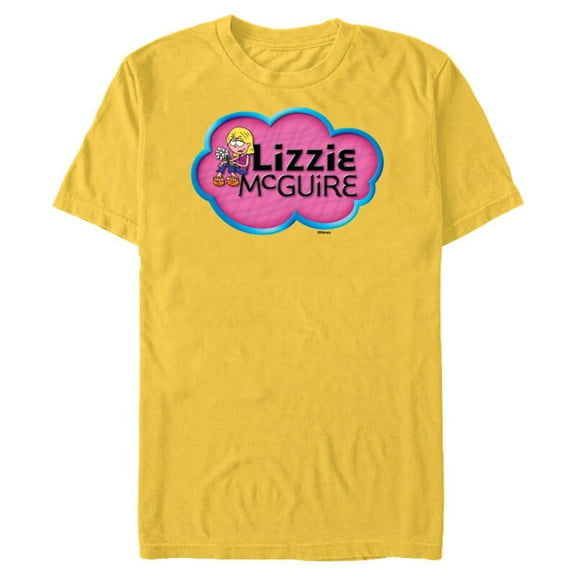 Disney Lizzie McGuire Animated Lizzie Logo - Short Sleeve Blended T-Shirt for Adults -Customized-Yellow