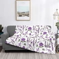 thumbnail image 2 of Fuzoiu Lavender Flowers Print Flannel Blanket,Throw Blanket,Flannel Home Decor,Fleece Bed Blankets,Cozy Soft Blanket for Bed, Sofa, Camping, and Travel-60"x50", 2 of 6