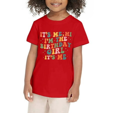 

Shirts for Girls Birthday Hi Its Me Im The Birthday T Shirts Bday Party Tee Kids Summer Outfit Toddler Clothes Under Top 9-10 Years