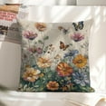 thumbnail image 6 of flowers butterflies watercolor Linen toss pillowcase decoration pillowcase gifting preferred 18x18 inch cushion cover 2 sets sofa pillowcase sofa bedroom living room car, 6 of 8