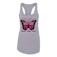 thumbnail image 2 of Wild Bobby Faith Hope Love Butterfly Ribbons Breast Cancer Awareness Women Racerback Tank Top, Heather Grey, X-Large, 2 of 6