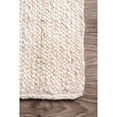 thumbnail image 2 of Durries India Art - Hand-Knitted Chunky Hemp Indoor Area Rug, Ivory/Off White, Runner, 2 of 5
