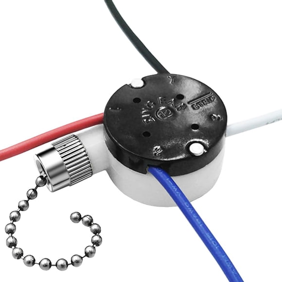 Interruptor de ventilador de techo Zing Ear Ze-208s E89885, 3 velocidades y 4 cables