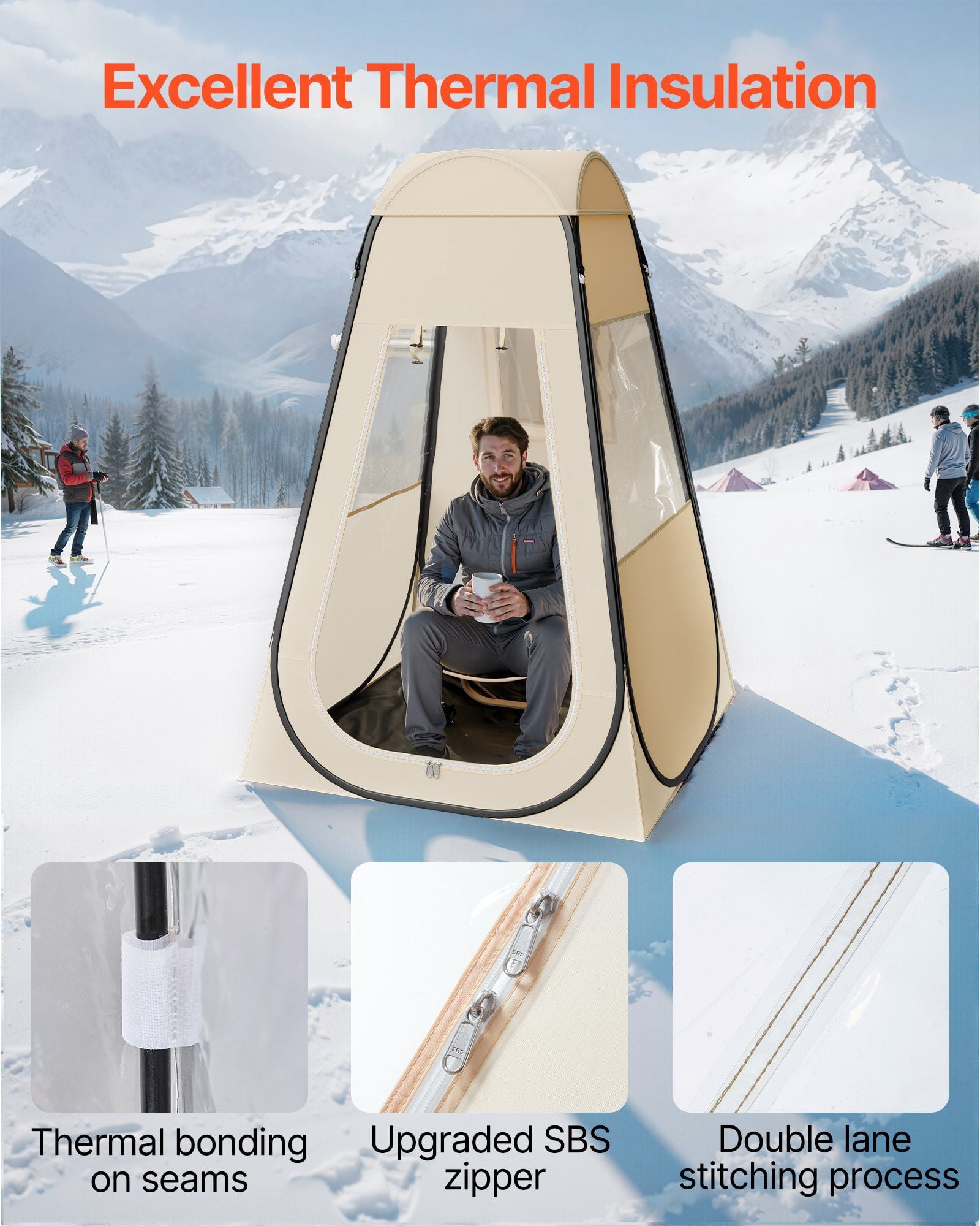 Portable Outdoor Bubble Tent 47x47 Inch Clear Pop-Up Igloo with Waterproof Cover & Mat - Instant Shelter for 1 Person, Perfect for Camping, Events, Fishing & Cheering