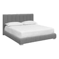 thumbnail image 1 of Brant House Elody Fabric King Platform Bed with Tufted Headboard in Gray, 1 of 6