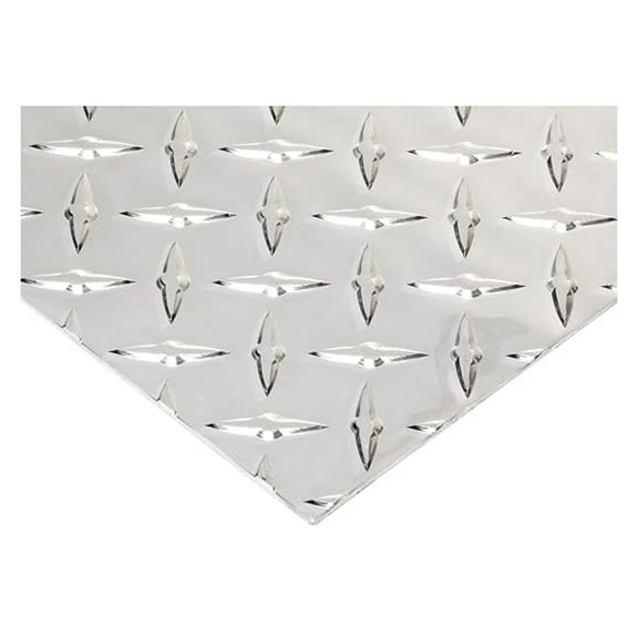 3003 H22 Aluminum Tread Sheet - 12" x 36" x 0.125" - Bright Finish Diamond Plate - Durable Metal Sheet for Flooring, Trailers, and DIY Projects
