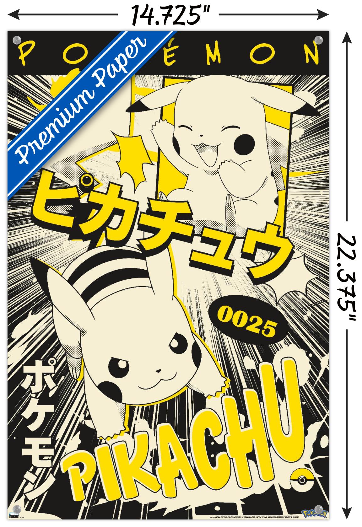 Pokemon - Pikachu Anime Wall Poster with Pushpins, 22.375