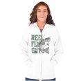 thumbnail image 4 of Reel Fly Guy Fishing Lover Cool Funny Unisex Fleece Graphic Zip Up Hoodie Brisco Brands 2X, 4 of 5