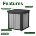 thumbnail image 3 of Joxxoaa 50 Gallon Resin Deck Box, Lockable Patio Outdoor Storage Box for Furniture, Garden Tools and Tools Storage, Waterproof Outside Storage Boxes - Black and White, 3 of 7
