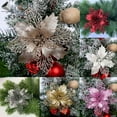 thumbnail image 2 of Xiwaer Set Of 36 Pcs Christmas Poinsettia Flowers Ornaments Glitter Floral Accessories Xmas Wreath Tree Decorations For Party Home Wedding B, 2 of 8