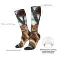 thumbnail image 4 of Fotbe Relaxing Cat With Orange Juice Calcetas Divertidas Estampadas para Hombre y Mujer, Calcetas de Algodón hasta la Rodilla para Caminar, Correr, Enfermería y Embarazo, 4 of 6