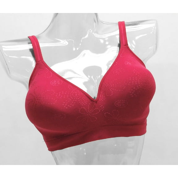 Hanes ComfortFlex Fit Burgundy Wire-Free Full Coverage Bra Women's Small