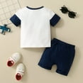 thumbnail image 5 of Yindaity Toddler Boys Baby Girls Baby Pocket Top + Solid Color Drawstring Shorts Two Piece Set for Kids Two Piece Children's Outfits Girl Outfits (Dark Blue,12-18 Months), 5 of 7