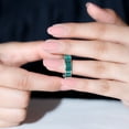 thumbnail image 4 of Rosec Jewels Baguette Shape Created Emerald Full Eternity Band for Women - AAAA Quality, 925 Sterling Silver, US 9.50, 4 of 9