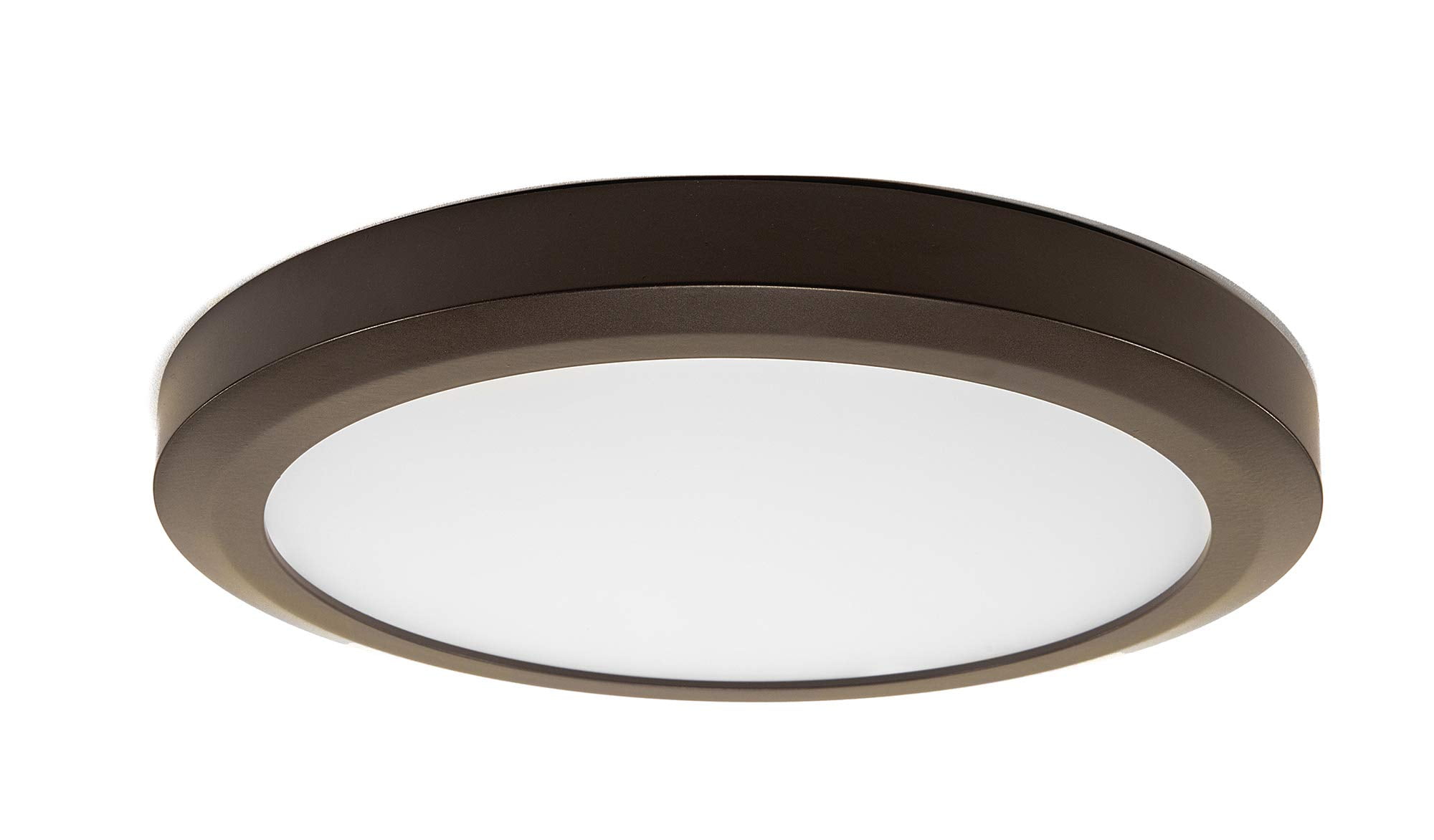 CORAMDEO 11 Inch LED Decorative Low Profile Flush Mount Ceiling Fixture, Color Temp Select Switch, Built in LED gives 75W of Light from 12.5W of power, 875 Lumen, Dimmable, Bronze (C021-93050LED-BRZ)