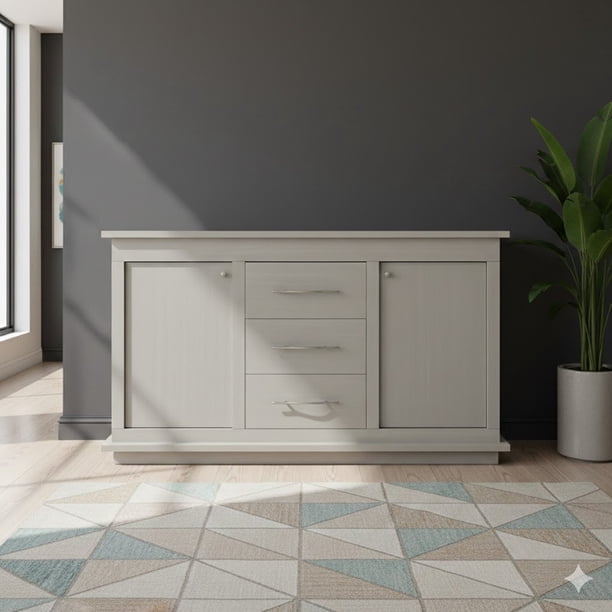 Bufetera lisa bufet moderno vitrina mueble para cocina Gris Lisa Reinicia 21 Muebles