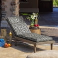 thumbnail image 2 of Outdoor Chaise Cushion, 21 in x 72 in, Weather-Proof, Rain-Proof, Fade Resistant Patio Cushion for Chaise Lounger Black Aurora Damask, 2 of 12