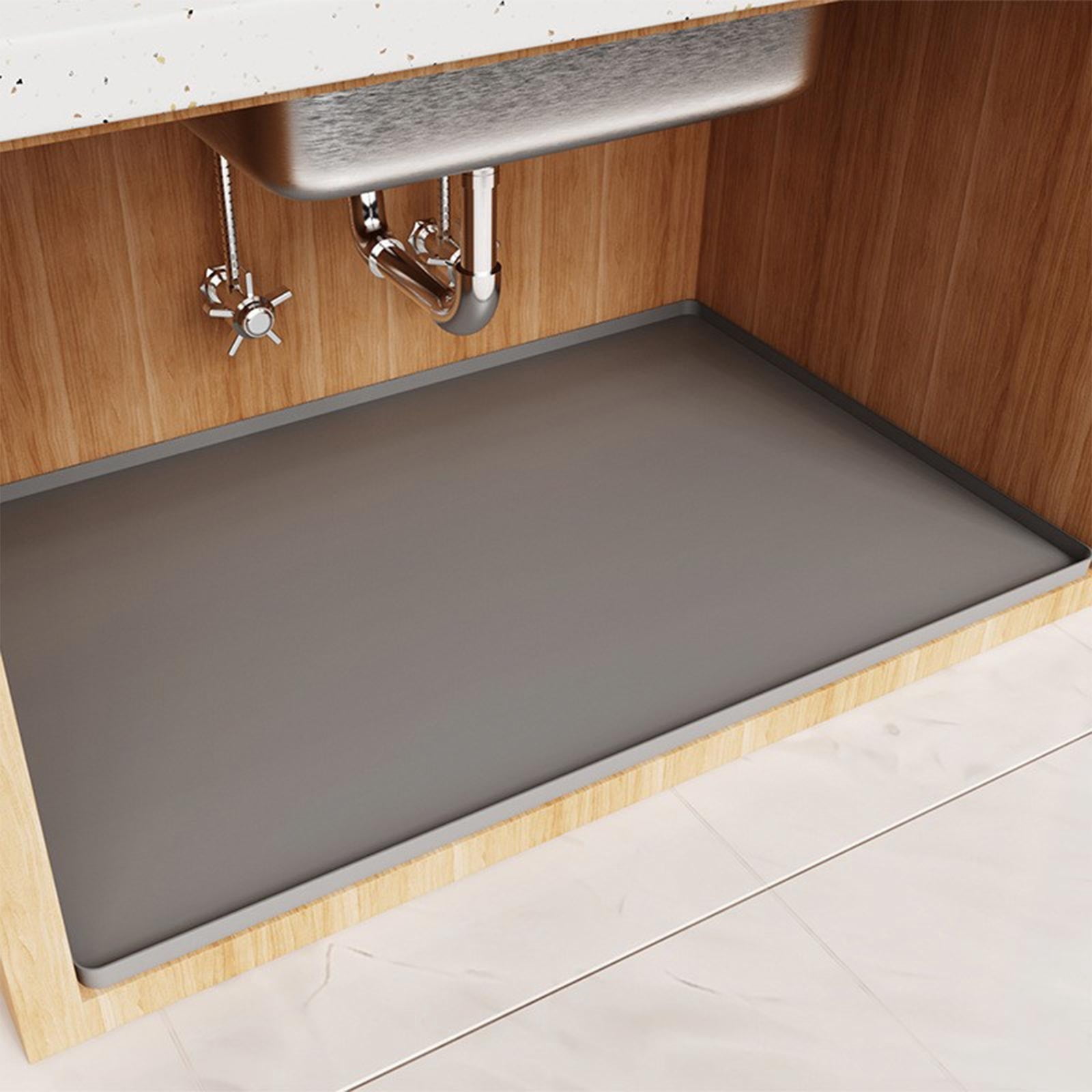 Ovzne Under-Sink Mat – 34×22in Non-Slip, Eco-Friendly Drip Tray for Kitchen Bathroom Cabinets