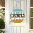 thumbnail image 5 of WMGHA Easter Decorations for the Home, Cute Bunny Colorful Eggs Wooden Hanging Sign, Handmade Welcome Door Hange for Front Porch Window Wall Farmhouse Indoor Outdoor, 5 of 9