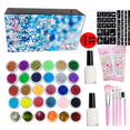 thumbnail image 1 of Christmas Glitter Tattoo Kits Template Flash Rhinestone Glitter Shine Flash Powder Temporary Tattoo Set Face Body Painting Art Tools, 1 of 9