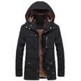 thumbnail image 4 of Abrigo militar de carga para hombre, chaqueta gruesa y cálida para hombre, parka de invierno, chaqueta acolchada de algodón informal, sudaderas con capucha de piel con múltiples bolsillos para hombre,, 4 of 5