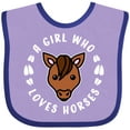 thumbnail image 3 of Inktastic A Girl Who Loves Horses Boys or Girls Baby Bib, 3 of 4