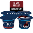 thumbnail image 1 of Oikos Extra Creamy Yogurt, Black Cherry, Fruit on the Bottom, 9% M.F, 4x95g, 1 of 7