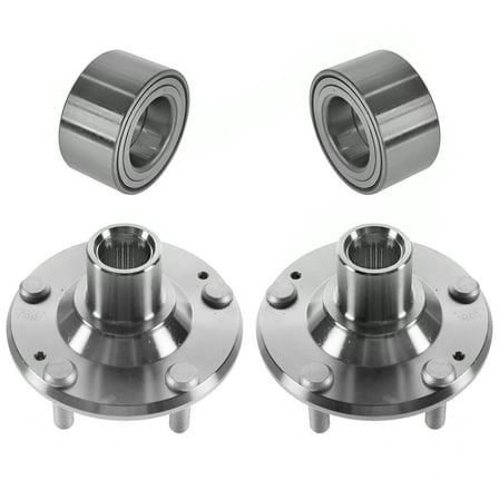 TRQ Front Wheel Hub & Bearing Kit LH RH Pair for Elantra Forte BHA65730