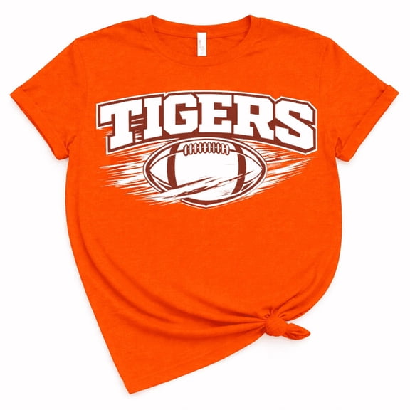 Tigers Football Graphic T-Shirt – Unisex Black & White Sports Fan Tee, Game Day Crewneck Shirt